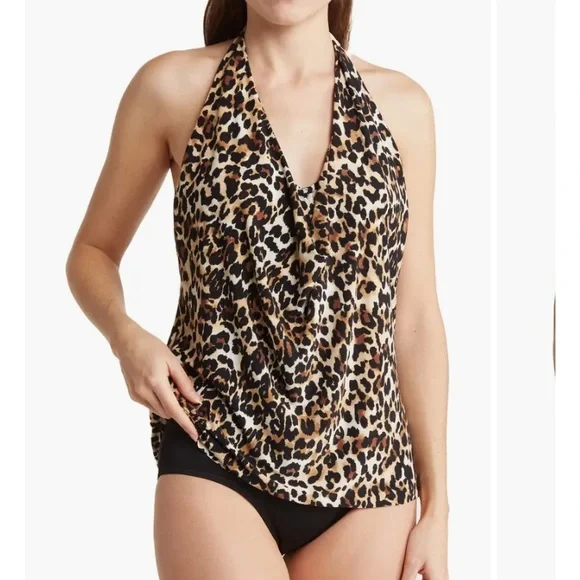 MAGICSUIT Sophie Leopard Tankini bathing suit top Black/brown NWT - Picture 4 of 11